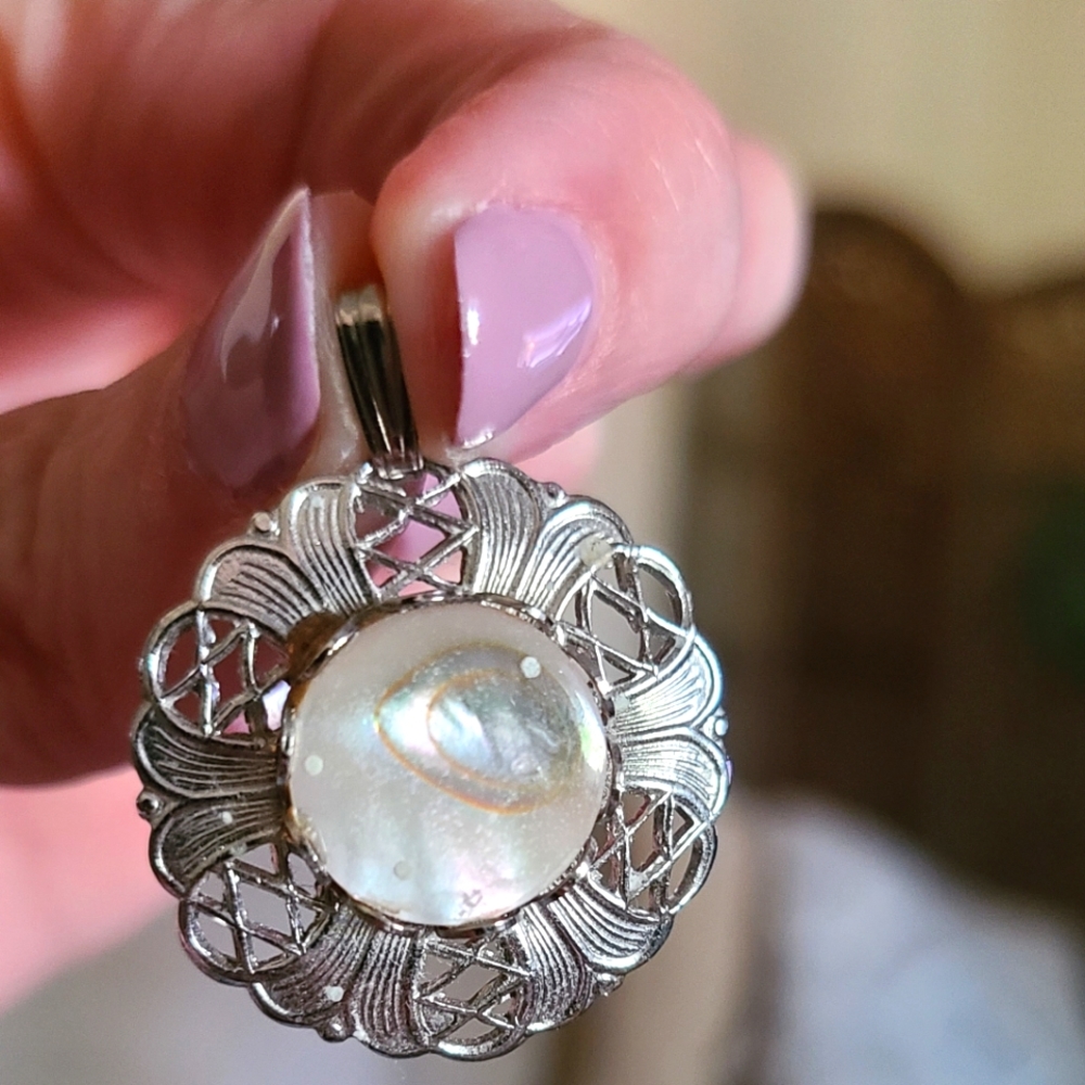 Silver and mother of pearl pendant